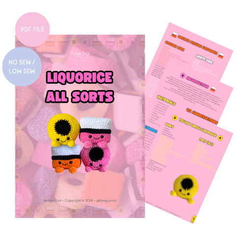 Crochet Pattern PDF – Liquorice All Sorts Bundle (2-in-1)