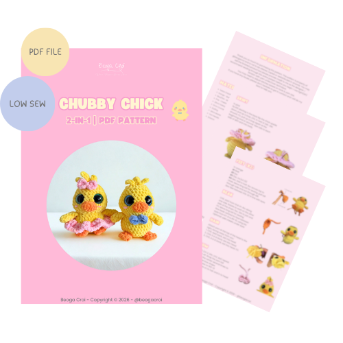 Crochet Pattern PDF – Chubby Chick 2-in-1 Amigurumi