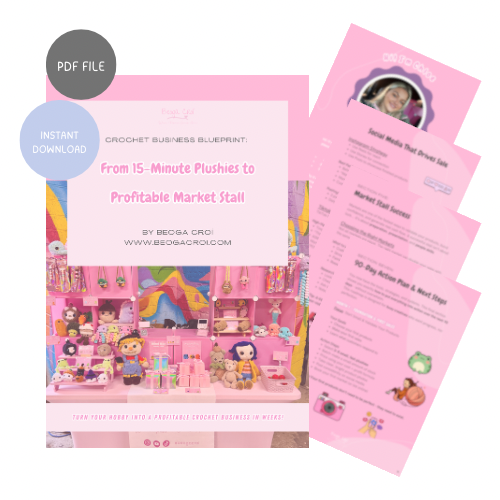 Crochet Business Guide | How to Sell Crochet Plushies | Market Stall Success, Pricing & Marketing PDF