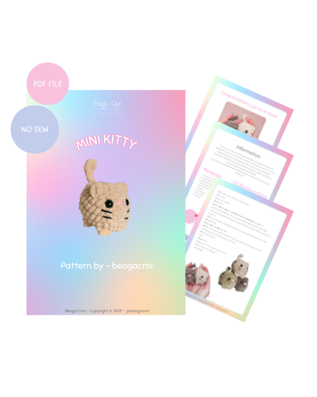 Mini Loaf Kitten - PDF Pattern
